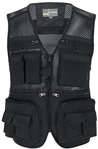 OlyljpinZ Chaleco de Pesca Multifunción para Hombres - Multibolsillos para Aire Libre, Viajes, Deportes, Trabajo, Fotografía y Caza - Secado Rápido, Ligera, Sin Mangas