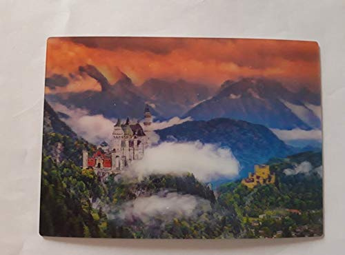 Schöning 3 D Ansichtskarte Schlösser Neuschwanstein + Hohenschwangau, Postkarte Wackelkarte Hologrammkarte Bayern