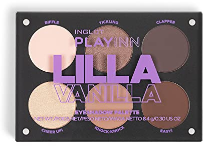 Inglot Playinn Palette di Ombretti Lilla Vanilla | Ombretti Opachi e Brillanti | Bei Marroni con Oro Chiaro | Colori Universali | Eyeshadow Palette | 8 g