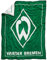 Werder Bremen SV Veloursdecke - Logo - 150 x 200 cm Decke grün-weiß, Kuscheldecke - Plus Lesezeichen I Love Bremen
