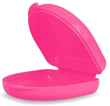 Wellsamed KFO Schienenbox Classic, Pink, zum Aufbewahren von Zahnspangen oder Zahnschienen