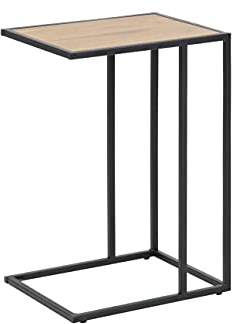 AC Design Furniture Jörn Laptoptisch in Wildeichenoptik mit Metalrahmen, Tragbarer Beistelltisch, Laptopständer für Sofa und Bett, Kleiner Sofatisch, Wohnzimmermöbel, B: 43 x H: 63 x T: 35 cm