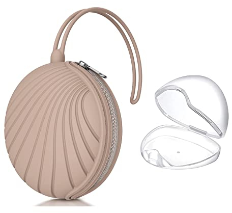 Smlpuame Silikon Schnullerbox Mädchen Junge,BPA-Freiem Silikon Schnullerhalter Aufbewahrung für 2 Schnuller,Wasserdicht Schnullerhalter Schnullerbox für Wickelrucksack(Erröten)