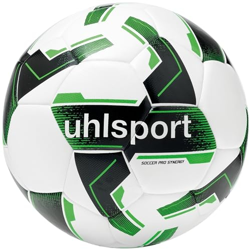 uhlsport Soccer Pro Synergy Fußball für Kinder und Erwachsene- Spiel- und Trainingsball in Synergy G1-Technologie - FIFA BASIC, 3, Weiß/Schwarz/Fluo Grün