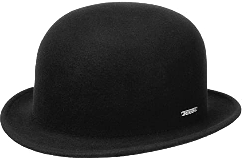 Stetson Classic Uni Bowler Wollhut - Einfarbiger Hut aus Schafswolle - Filzhut Melone Hut - Wasserabweisend & Packable - Unisex - Frühjahr bis Winter schwarz XL (60-61 cm)
