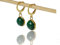 Creolen grüner Jade, 12mm Edelstein, 24k vergoldete Edelstahl Anhänger und Creolen, grüne Jade Ohrringe, Hängeohrringe, Ohrhänger grün, Schmuck, Grün Gold Farbe, Geburtsstein, Geschenkideen Frauen