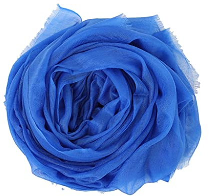 Prettystern Damen 100% Kaschmir-Wolle leicht Ring Pashmina-Schal festlich Kaschmir Scarf XL feine Cashmere 14. KönigsBlau