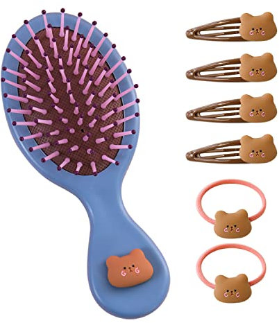 1 Piece of Airbag Comb, with 2 Pieces of Hair Rope and 4 Pieces of Hairpins, Plastic Hairdressing Comb, Mini Bear Hair Comb, Used for Hair Exfoliation and Hair Frizz Reduction