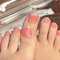 Brishow Faux Ongles D'orteil Faux Ongles de Pieds Ballerine Acrylique Bâton Sur Ongles 24Pcs pour Femmes Et Filles (1)
