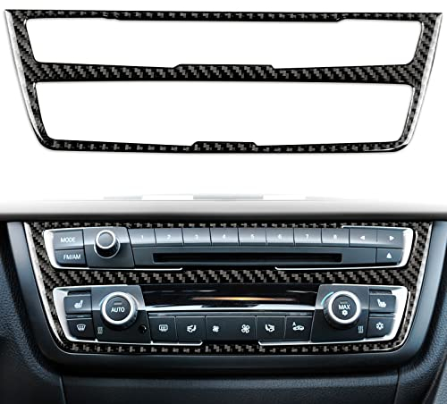 JORAsa Carbon-Faser-Mittelkonsolen-Abdeckung Innenverkleidungs-Aufkleber für BMW 3er 4er GT F30 (2013–2015) F34 (2013–2016) 320i Zubehör (Schwarz)