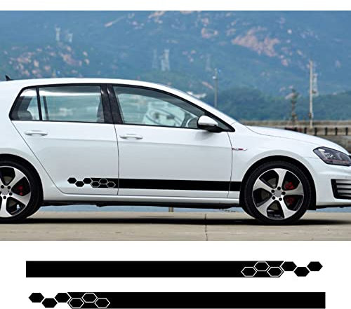 NIAVIS Adesivi per Auto Gonna Laterale Porta Vinile Avvolgente Decalcomanie da Corsa, per VW, per Golf 4 5 6 7 MK3 MK4 MK5 MK6, per Polo Auto Accessori Auto