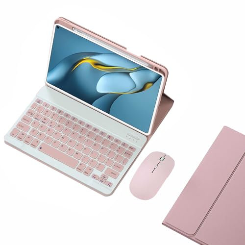 GUPENAA Funda con Teclado para Xiaomi Pad 6/6 Pro 11 2023 con Soporte para Lápices, Contiene Ñ, Teclado Magnético Desmontable con Ratón Bluetooth,Rosado