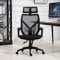 Bürostuhl mit Netzrücken, Heimarbeit, ergonomisch, mit Kopfstütze, schwarz