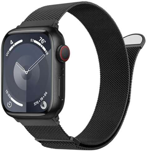 MroTech Compatible con Correa Apple Watch 45mm 46mm 49mm 44mm 42mm Bracelet Magnética Banda Metalica Acero inoxidable Pulsera para iWatch Ultra Ultra2 Serie 10 9 8 SE 7 6 5 4 3 2 1 Correa,Negro