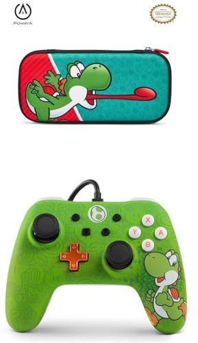 PowerA Custodia sottile Nintendo Switch - Go Yoshi & Controller cablato Nintendo Switch - Yoshi