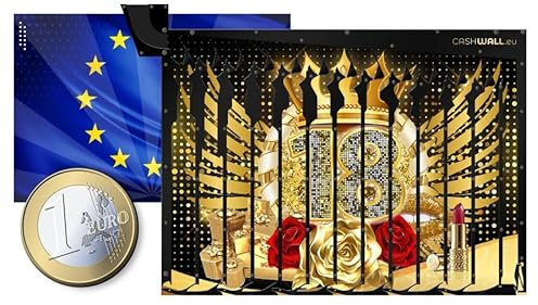 Cashwall - Spardose für ganze Jahr - Geld Sparen Challenge | Spardose Nicht zum öffnen - Auszahlung bei vollständiger Füllung | Spardose für Geburtstagskind - 18. Geburtstag wiederverwendbar