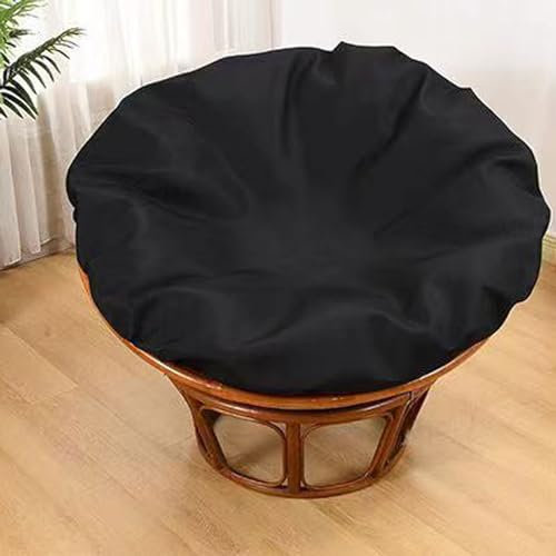 Nur Papasan-stuhlkissenbezüge, Abnehmbarer Papasan-kissenbezug Mit Reißverschluss, Papasan-kissenbezug, Wasserabweisendes Papasan-stuhlkissen(Size:Diameter 130cm (51.2 inches),Color:schwarz)