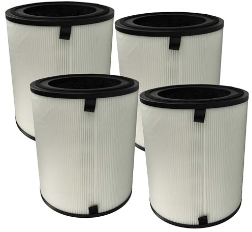 vhbw 4x Filtro HEPA HEPA reemplaza Levoit LV-H133-RF-RTL para purificador aire - Filtro de repuesto con filtro carbón activado