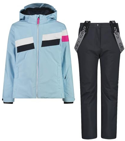 CMP Mädchen Skiset Skihose Skijacke Kid Set Jacket and Pant, Farbe:Himmelblau, Größe:140, Artikel:-L441 skylight