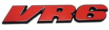 VR6 3D Autoaufkleber Tattoo MK3 hinten Chrom Abzeichen Entlüftung Gepäck Abzeichen(Red)