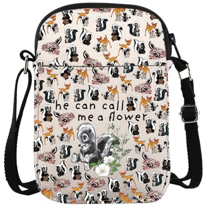Umhängetasche mit Blumenmotiv, Bambi, Cartoon-Charaktere, Geschenk für Damen, Me a Flower Cb UK, 0
