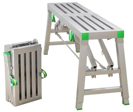 Scaletta pieghevole in acciaio regolabile con piedini antiscivolo Heavy Duty portatile per cartongesso banco da lavoro per la pulizia dell'auto multiuso attrezzature per ponteggi sgabello a torre