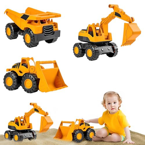 3 Stück Sandspielzeug Bagger Sandkasten, Bagger Sandkasten Spielzeug, Sandkasten Bagger, Sandspielzeug Fahrzeuge, Baustellenfahrzeuge Kinder Sandkasten, SandspielzeugAuto für Kinder Ab 2 3 4 5 Jahr