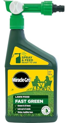 Miracle-Gro Evergreen Fast Green Spray & Feed 1L | Ready-to-Use Lawn Feed for a Greener Lawn in 24 Hours | Liquid Lawn Food for Fast Results | Easy Spray Application