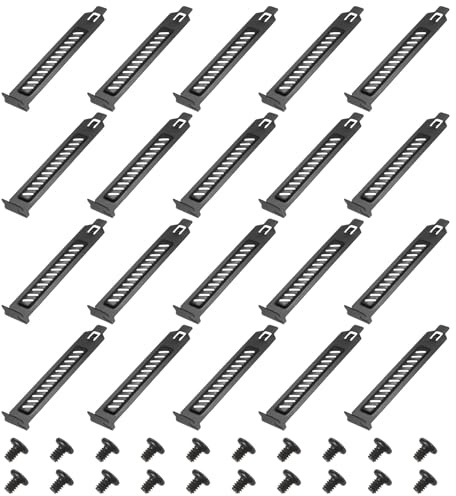 PATIKIL PCI Slot Cover Dust Filter 12 x 1.9cm, 20 Pcs Steel Dustproof Blanking Plate Ventilation Deflector Bracket Expansion Blank Plate with Screw for PC Computer Cases, Black