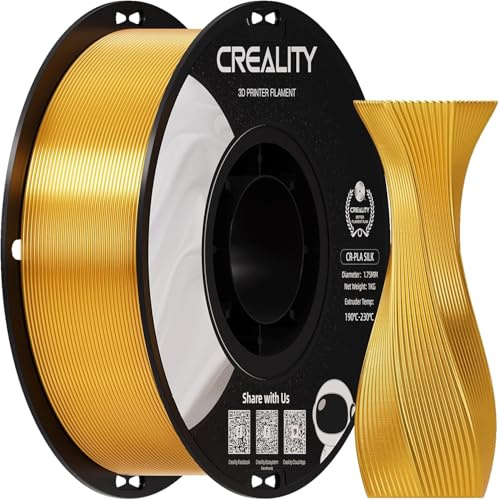 Creality Silk PLA Filament 1,75mm Gold, glänzendes metallisches 3D-Druckerfilament, 1-kg-Spule, Maßgenauigkeit ±0,02mm, kompatibel mit Ender K1, K1C, K2 Hi 3D-Druckern