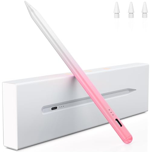 Variglas Pencil for iPad 2018-2026, 15 Min Fast Charging,Tilt Sensitivity | Palm Rejection,Stylus Pen Compatible with Apple iPad Pro 11/12.9/13, 11/10/9/8/7/6th Gen,Mini 5/6- Gradient pink