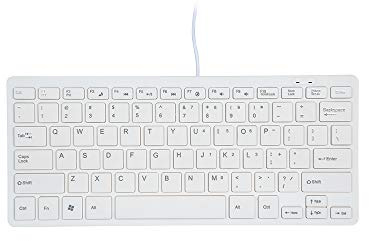 Yunseity Mini Clavier Fil avec Boutons Chocolat, Clavier Léger pour Ordinateur de Bureau, Ordinateur Portable, à la Maison et au Bureau (Blanc)