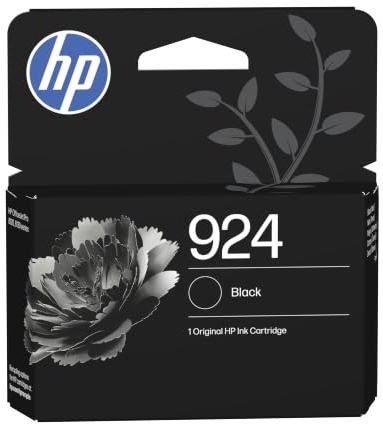 HP 924 Schwarz, Original Druckerpatrone | Tinte für HP OfficeJet Pro 8120, 8130, ~500 Seiten (4K0U6NE)
