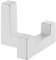 Gedotec Garderoben-Haken | 1 Stück - Huthaken eckig | TETRIS | Doppelhaken Weiß | Kleiderhaken 40 x 52 mm | Wand-Haken Garderobe unsichtbar | Design Mantelhaken inkl. Befestigungsmaterial