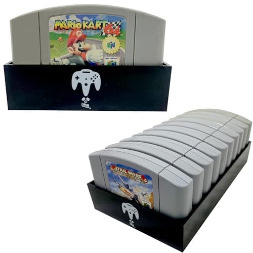 Collector Craft Black Game Organizer Compatible with N64 Cartridge, Dust Cover, Cartridge Holder, Nintendo 64