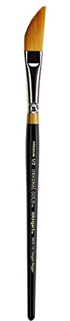 KINGART Premium Original Gold 9800-1/2 Dagger Striper Series Artist Brush, Golden Taklon Synthetic Hair, Short Handle, for Acrylic, Watercolor, Oil and Gouache Painting, Size 1/2