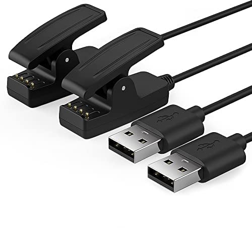 TUSITA [2 Piezas Cargador Compatible con Garmin Lily, Forerunner 35 35J 230 235 630 645 Music 735XT, Approach G10 S20, Vivomove HR, ForeAthlete 35J - USB Cable De Carga 100cm - GPS Relojes Accesorios