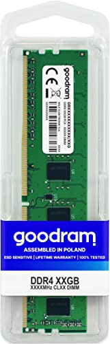 Goodram - DDR4 DIMM RAM - 16GB 2400MHz CL17-1,2V Desktop Speicher, Laptop Arbeitsspeicher - Single Rank - Einkanalige Konfiguration - Hochwertige Komponenten - Schwarz, 133,35x31,25x2,5mm