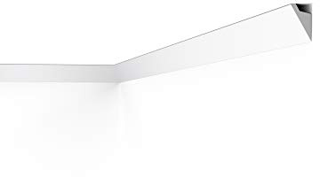 NOËL & MARQUET IL4 WALLSTYL LED-Lichtleiste 2m | Moderne Deckenleiste 60x36mm für indirekte Beleuchtung | Lichtundurchlässige Stuckleiste Weiß vorgrundiert aus HDPS von NMC