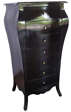 Antik königliche Louis XIV. Louises Barock Rokoko Stilmöbel Kommode Sideboard Kommodenschrank Sideboardschrank Farbe: schwarz Höhe144cm