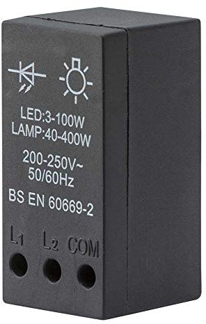 Knightsbridge White Square edge Plastic 40-400W (3-100W LED) Leading Edge Dimmer Module
