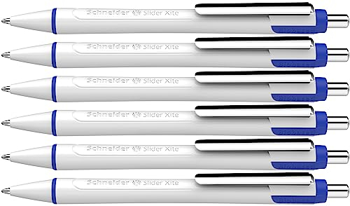 Schneider 133286 Slider Xite Kugelschreiber (Schreibfarbe: blau, Strichstärke XB, dokumentenechte Mine) 6 Stück blau, 6er