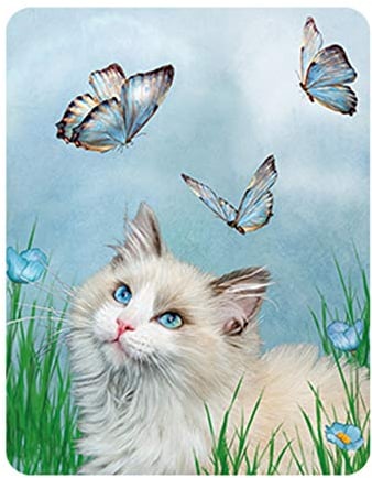 3D LiveLife Magnet - Ragdoll & Butterflies from Deluxebase. Lenticular 3D Cat Fridge Magnet. Magnetic decor for kids and adults with artwork licensed from renowned artist, Carol Cavalaris