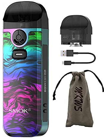 E Zigarette Starter Set, Original Smok Nord 4 Kit Bulit in 2000mAh Batterie, Emblematisches Pod System Vape Kit mit OLED-Bildschirm, Ohne E-Liquid, Ohne Nikotin (Flüssig 7-Farben)