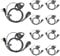 HYS Walkie Talkie Earpiece D-Shape Headset Compatible with Baofeng UV-5R BF-888S UV-82 Wouxun Kenwood 2 Way Radio, Inline PTT Mic Headset for Police Security (10 Pack)