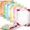 Anzon Mories Niedliches Schreibpapier und Umschlag-Set (2 Seiten farbig, 1 Seite liniert), 48 Blatt, 24 Umschläge, Kawaii-Briefpapier, klein, 14 x 19 cm, florales dekoratives Papierbriefpapier