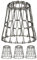 ledscom.de 4 Stück Käfig-Lampenschirm, chrom-schwarz, 135mm Ø