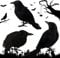 BOFUNX 3 Stück Halloween Krähen Dekoration Set Halloween Krähen Requisite Künstliche Vögel Raben Schwarze Feder Krähe Vogel für Garten Schreibtische Bäume Wände Fenster