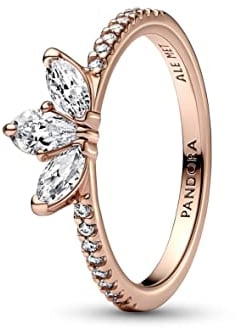 PANDORA Timeless Funkelndes Herbarium Cluster Ring aus rosévergoldeter Metalllegierung mit Cubic Zirkonia, Gr. 50, 182392C01-50