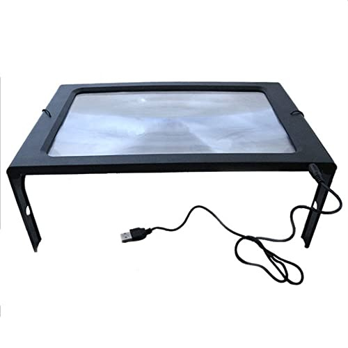 JUIYU Microscope Accessories Kit USB Table Standing Reading Magnifier 2.5X Neck Lanyard Illuminated Magnifying Glass with LED Lights Foldable A4 Elderly Microscope Slides